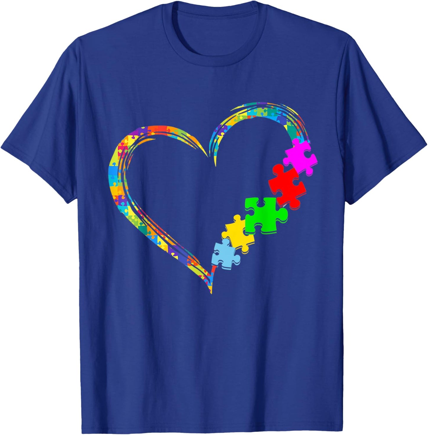 Autism Awareness Ribbon Love Puzzle Piece Teacher Costume Men Women Kids T-Shirt - T-Shirt | Royal