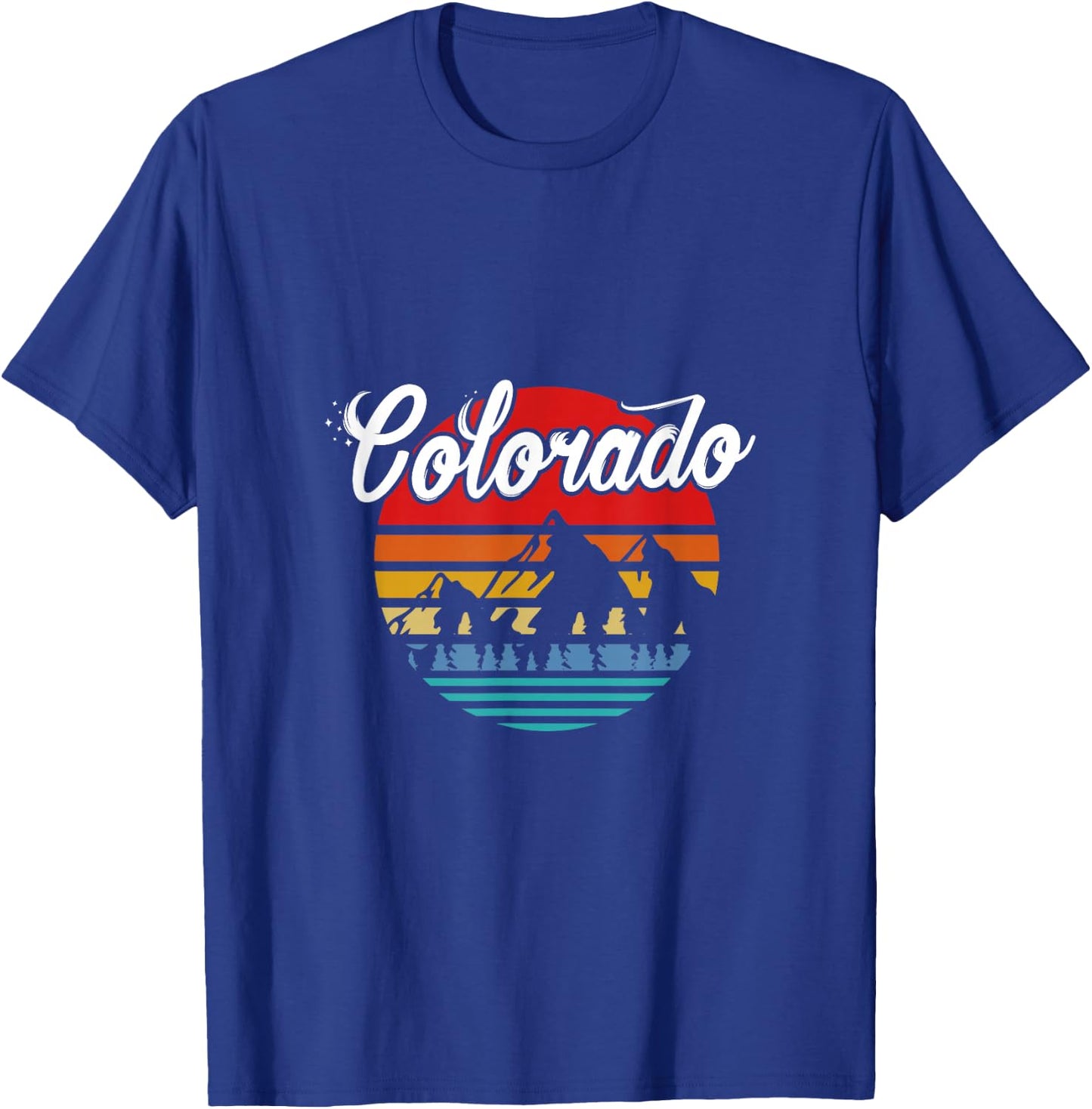 Colorado State Mountain Outdoor Vacation Retro T-Shirt - T-Shirt | Royal