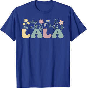 Groovy Lala Grandmother Flowers Lala Grandma T-Shirt - T-Shirt | Royal