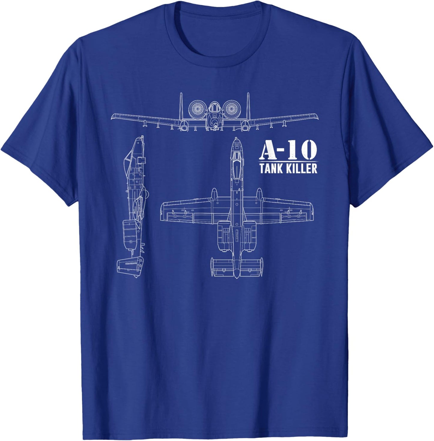 A-10 Warthog Tank Killer Air Force Thunderbolt T-Shirt - T-Shirt | Royal