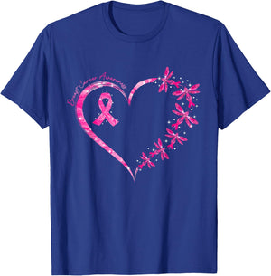 In October We Wear Pink Breast Cancer Awareness Dragonfly T-Shirt - T-Shirt | Royal