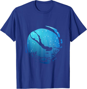 Free Diving Freediving Apnea Spearfishing Skin Dive T-Shirt - T-Shirt | Royal
