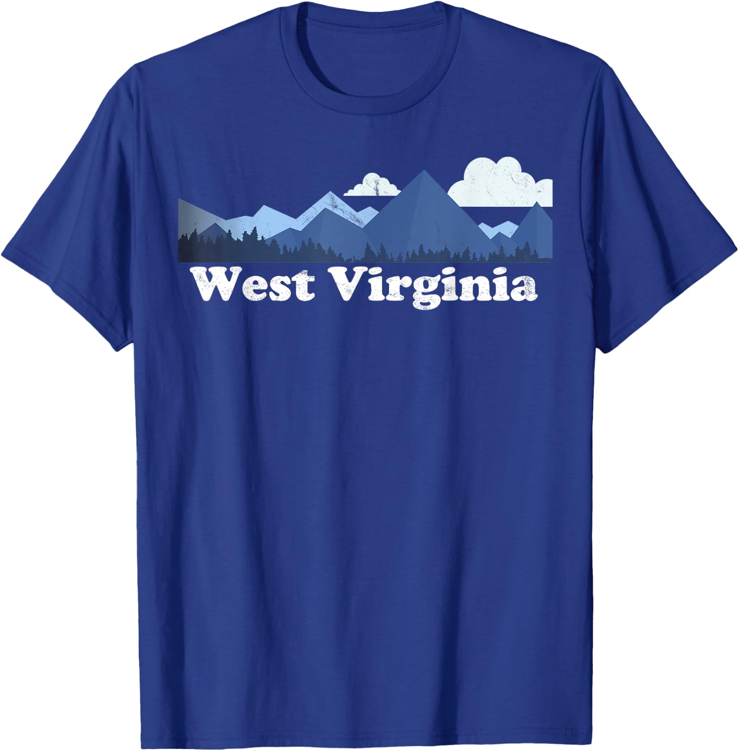 Cute West Virginia Allegheny Mountains WV Retro T-Shirt - T-Shirt | Royal