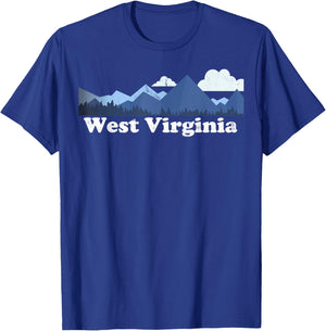 Cute West Virginia Allegheny Mountains WV Retro T-Shirt - T-Shirt | Royal