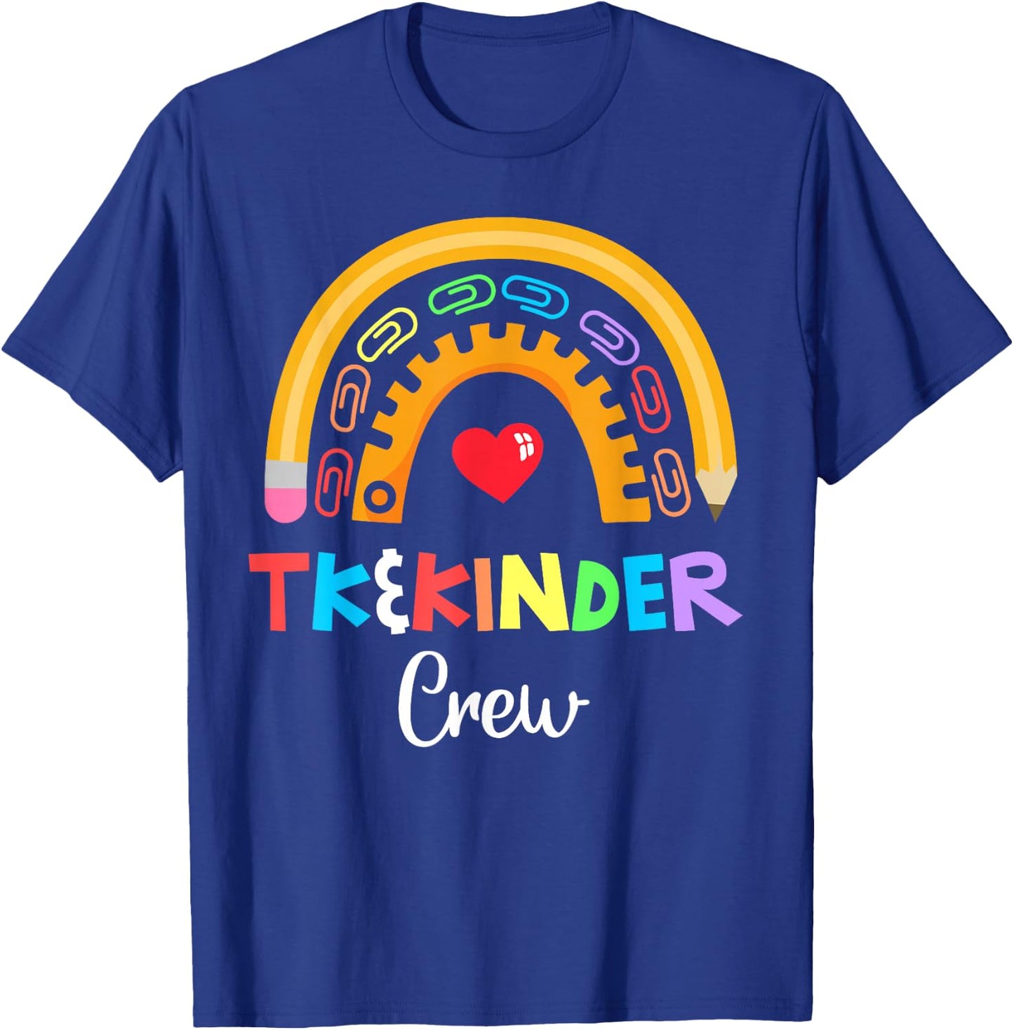 TK and Kinder Crew TK Teacher Transitional Kindergarten PreK T-Shirt - T-Shirt | Royal