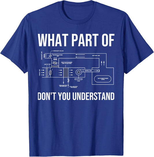 Funny HVAC Design Dad HVAC Installer Engineers Tech T-Shirt - T-Shirt | Royal
