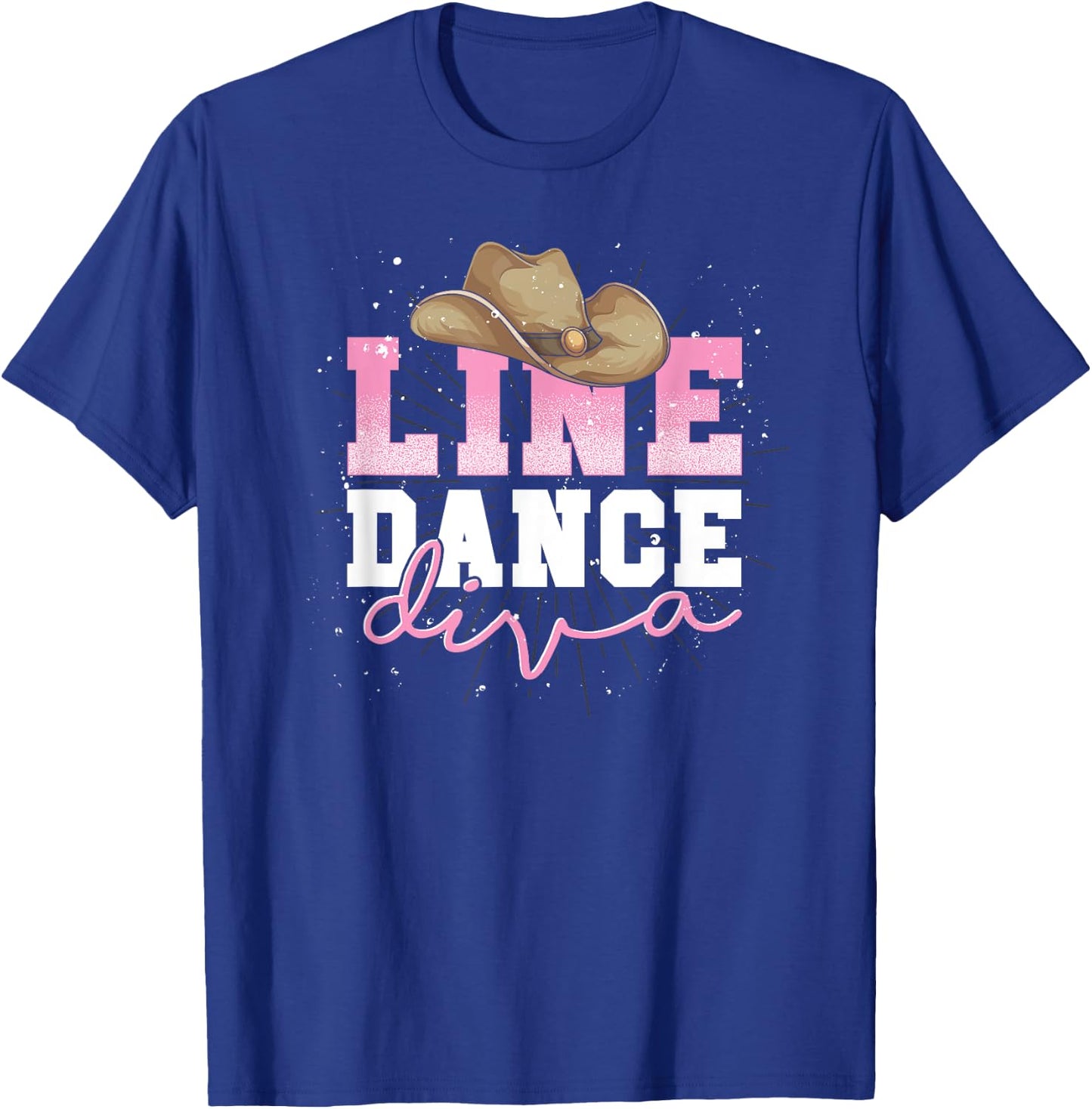 Line Dancer Girl Line Dance Diva Women Cowboy Hat Line Dance T-Shirt - T-Shirt | Royal