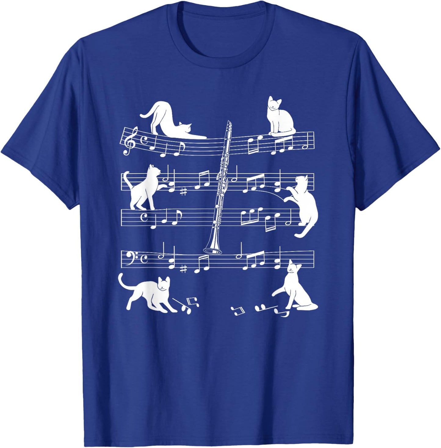 Clarinetist Cats for Cat Loving Clarinet Player T-Shirt - T-Shirt | Royal