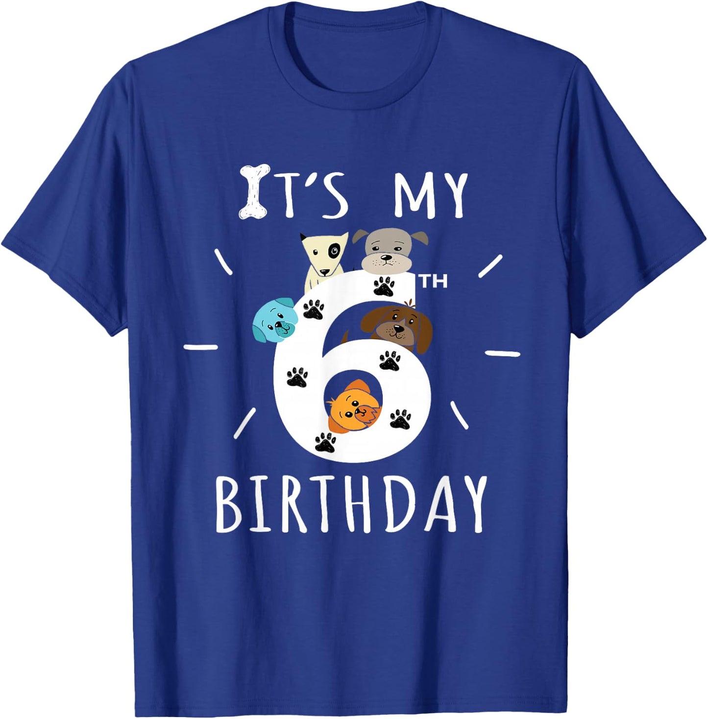 It's My 6th Birthday Dog Lover Theme 6 Years Old Puppy T-Shirt - T-Shirt | Royal