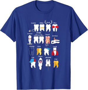 Tooth Designs - Dentist Dentistry Dental Practitioner DDS T-Shirt - T-Shirt | Royal