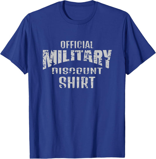 Funny Veteran Military Discount T-Shirt - T-Shirt | Royal