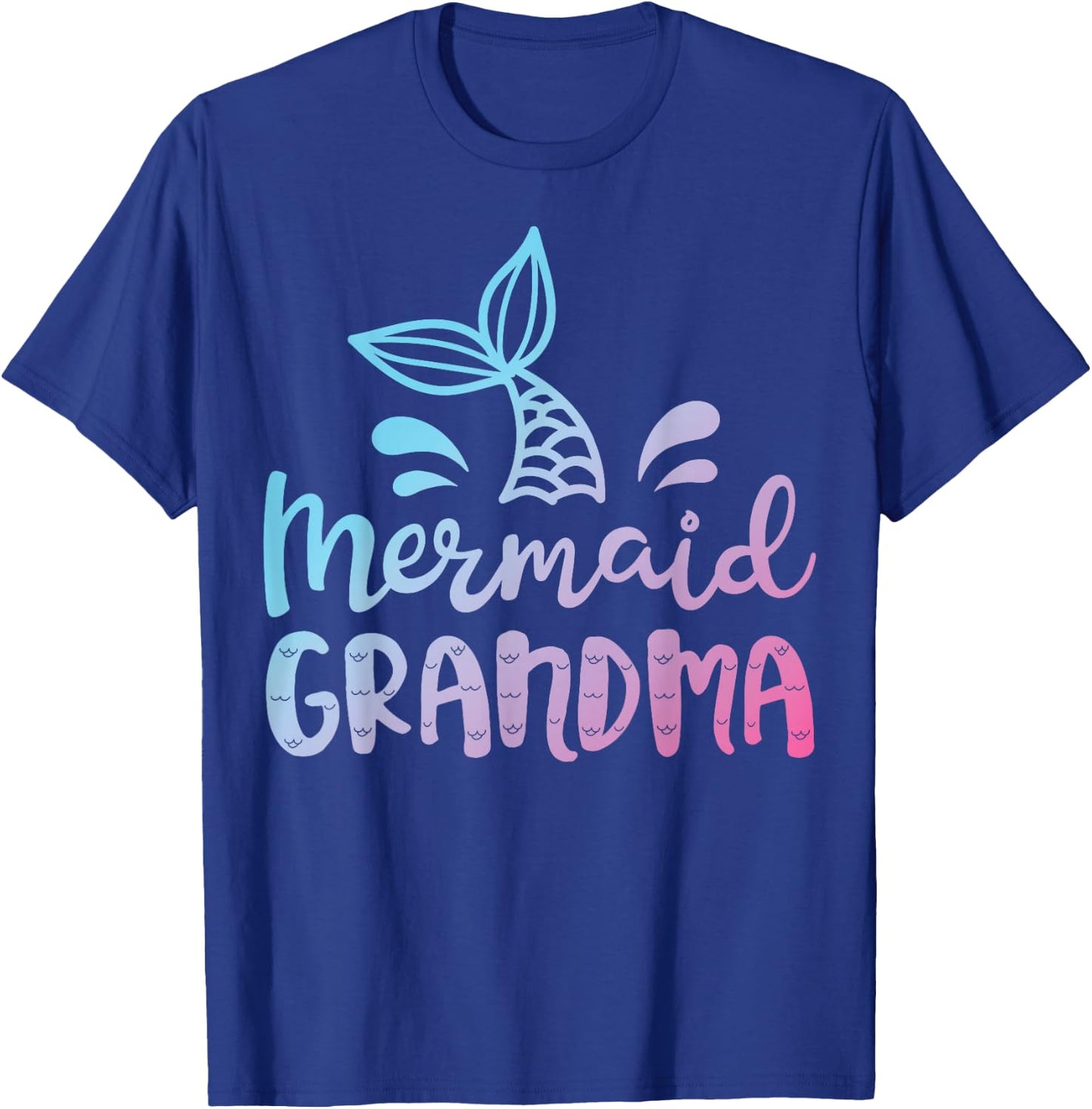 Mermaid Grandma Funny Grandmother Family Matching Birthday Small T-Shirt - T-Shirt | Royal