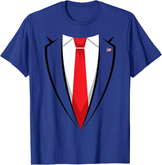 Halloween Trump Suit Shirt US President Easy Costume T-Shirt - T-Shirt | Royal