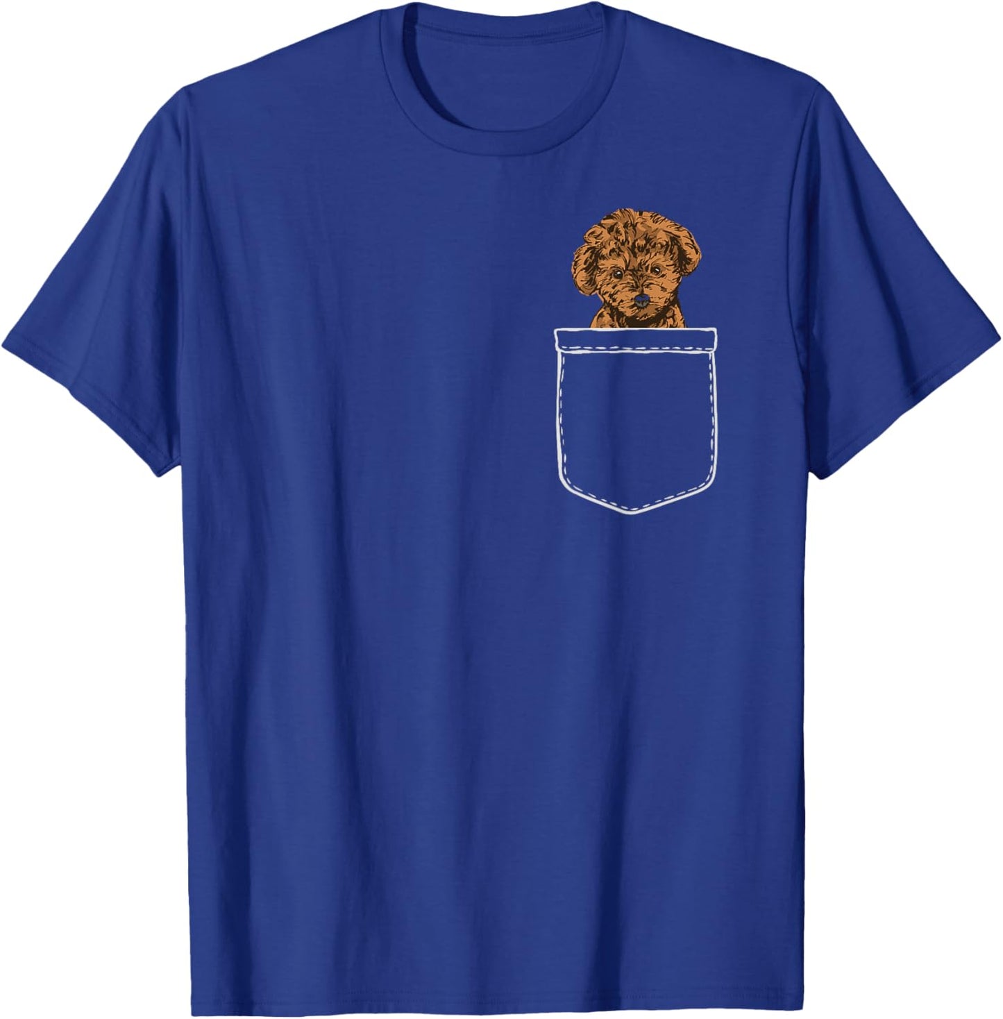 Toy Poodle In A Pocket Miniature Dog Humor Dog Lover Gift T-Shirt - T-Shirt | Royal
