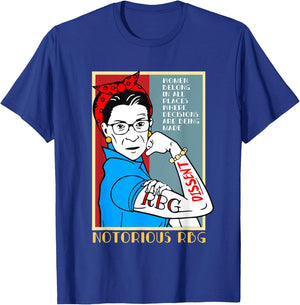 Women Belong In All Places Where Decisions What Would Rbg T-Shirt - T-Shirt | Royal