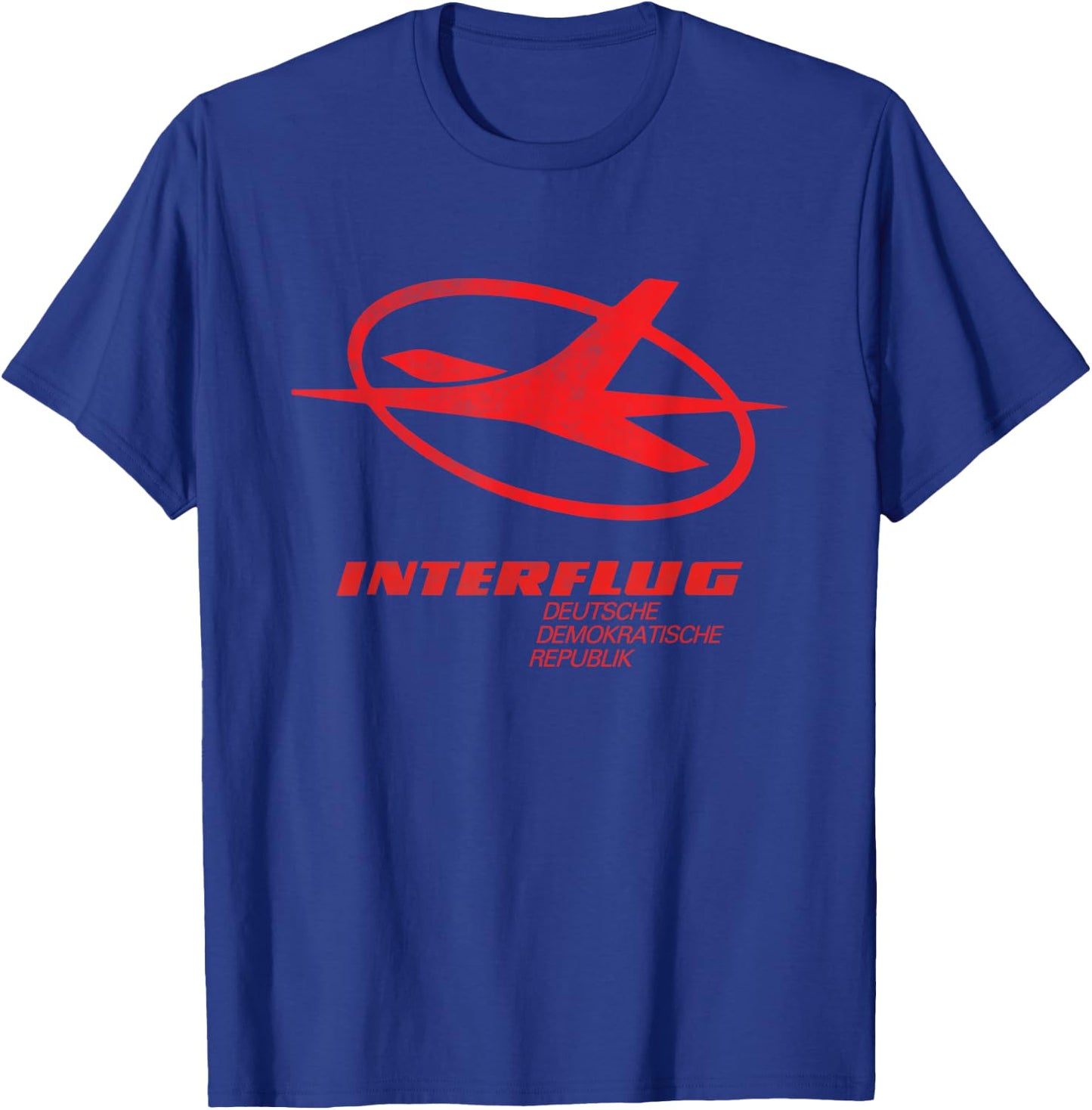Interflug DDR Ossi Vintage Aircraft T-Shirt - T-Shirt | Royal