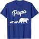 Papa Bear Two Cubs Shirt Daddy Bear Twin Papa 2 Kids T-Shirt - T-Shirt | Royal