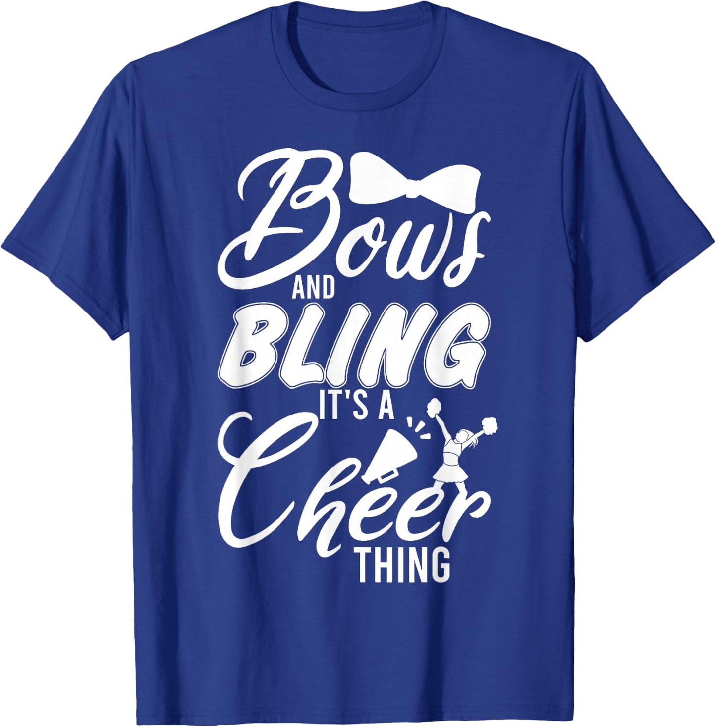 Youth Team Cute Cheerleader Bows And Bling Its A Cheer Thing T-Shirt - T-Shirt | Royal