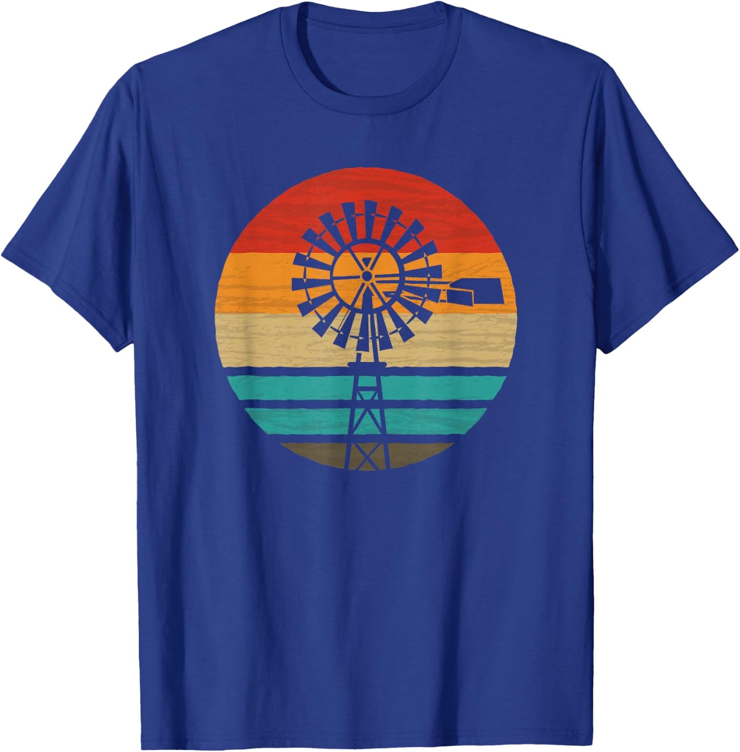 Windmill Retro Style Vintage T-Shirt - T-Shirt | Royal