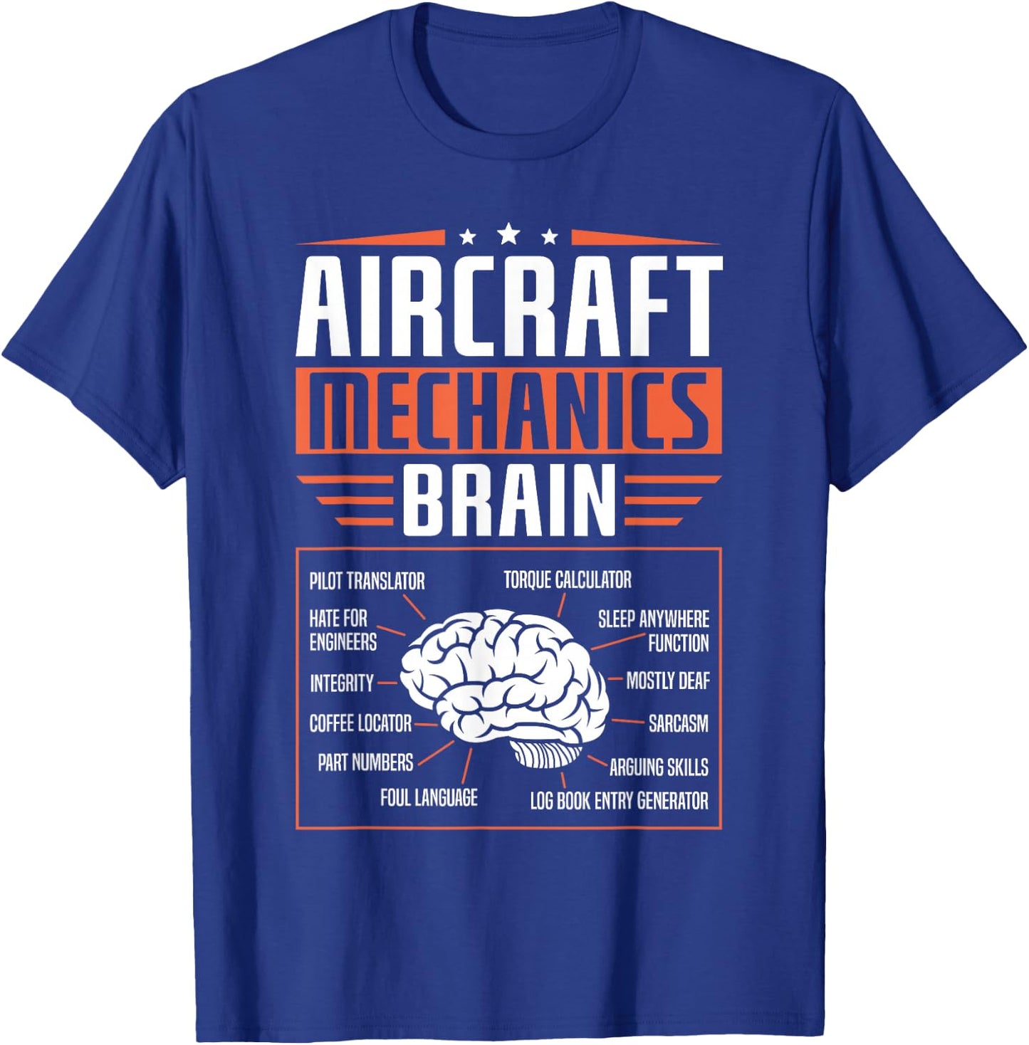 Aircraft Mechanics Brain Mechanic T-Shirt - T-Shirt | Royal