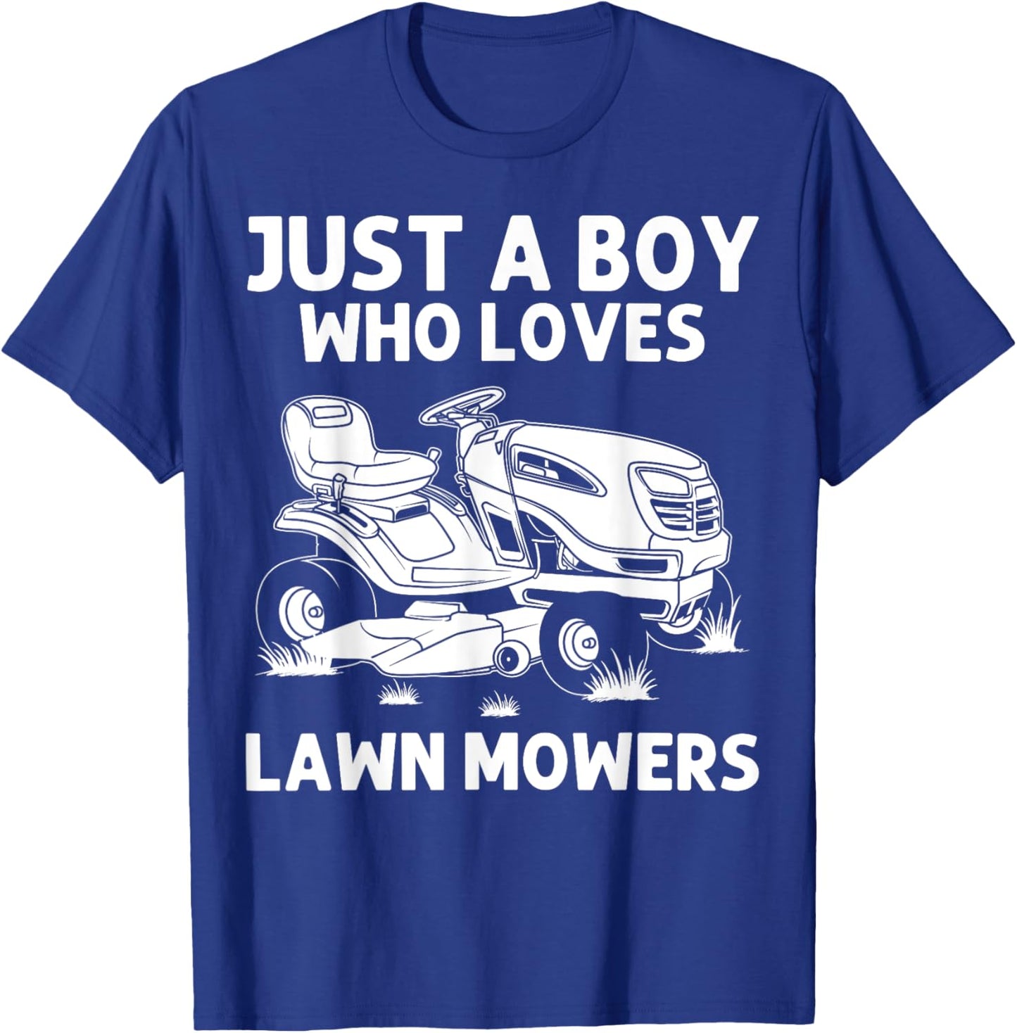 Funny Lawn Mowing for Boys Who Love Mowers T-Shirt - T-Shirt | Royal