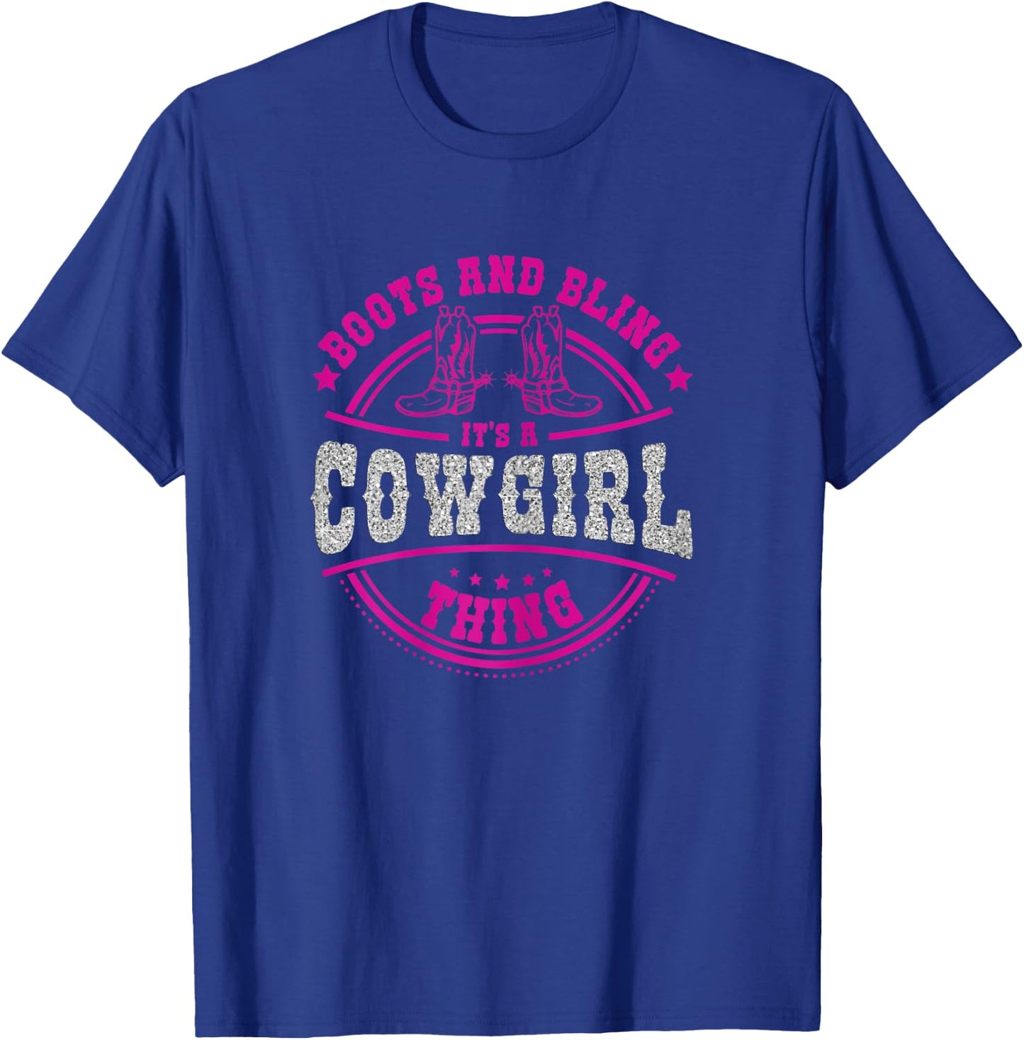 boots & bling it's a cowgirl thing Western women T-Shirt - T-Shirt | Royal