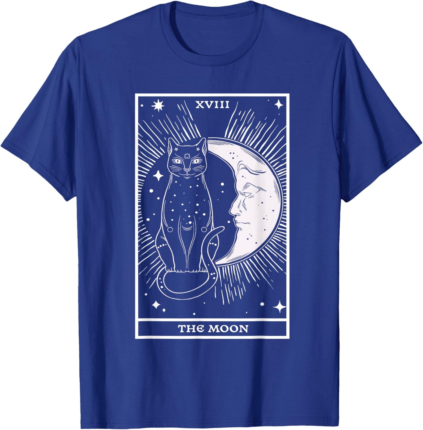 Crescent Moon Cat - Tarot Card Reading Fortune Telling Men Women T-Shirt - T-Shirt | Royal
