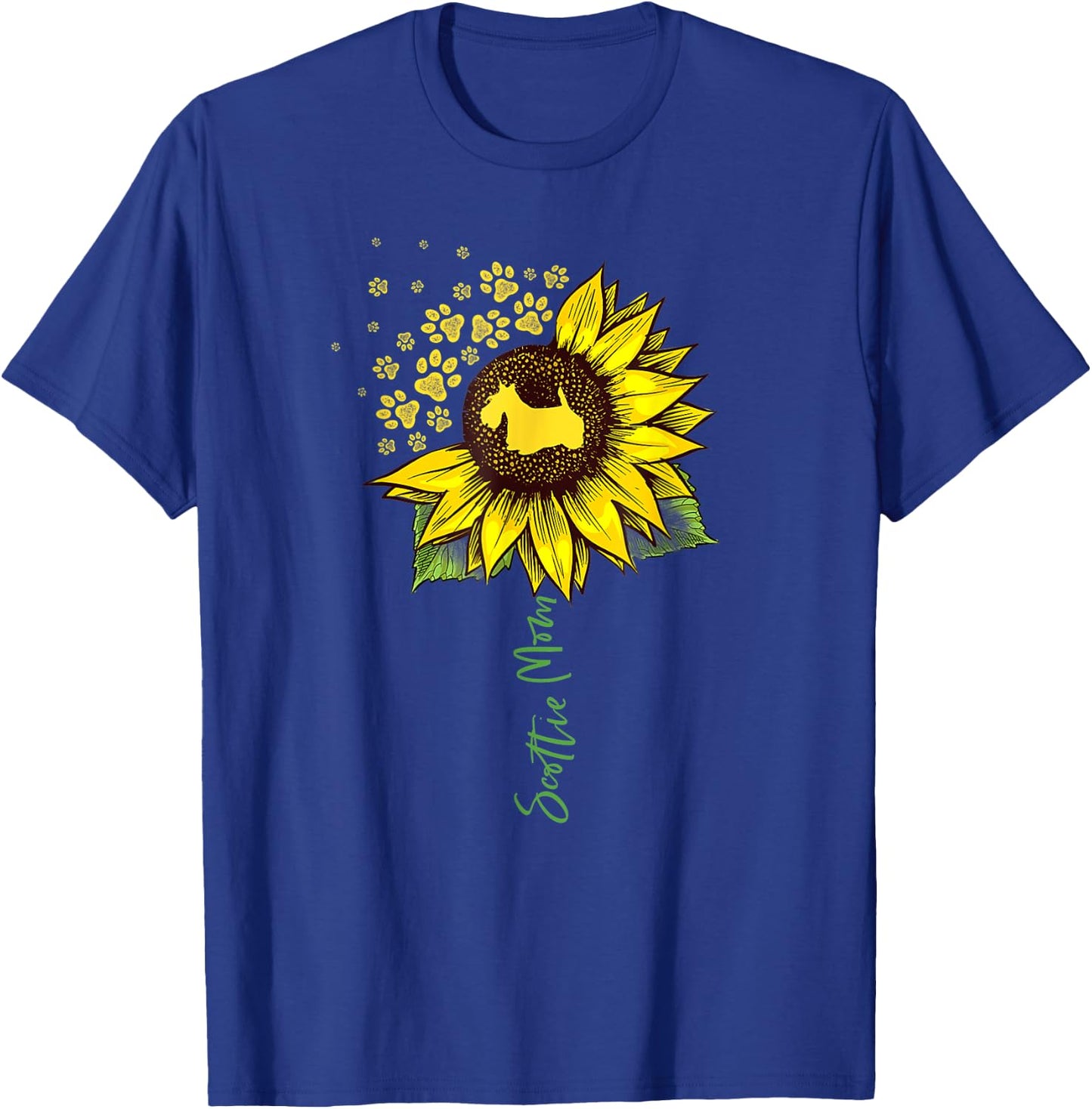 Scottie Mom Sunflower Scottish Terrier Gifts Dog Mom Mama Women Girls Kids T-Shirt - T-Shirt | Royal