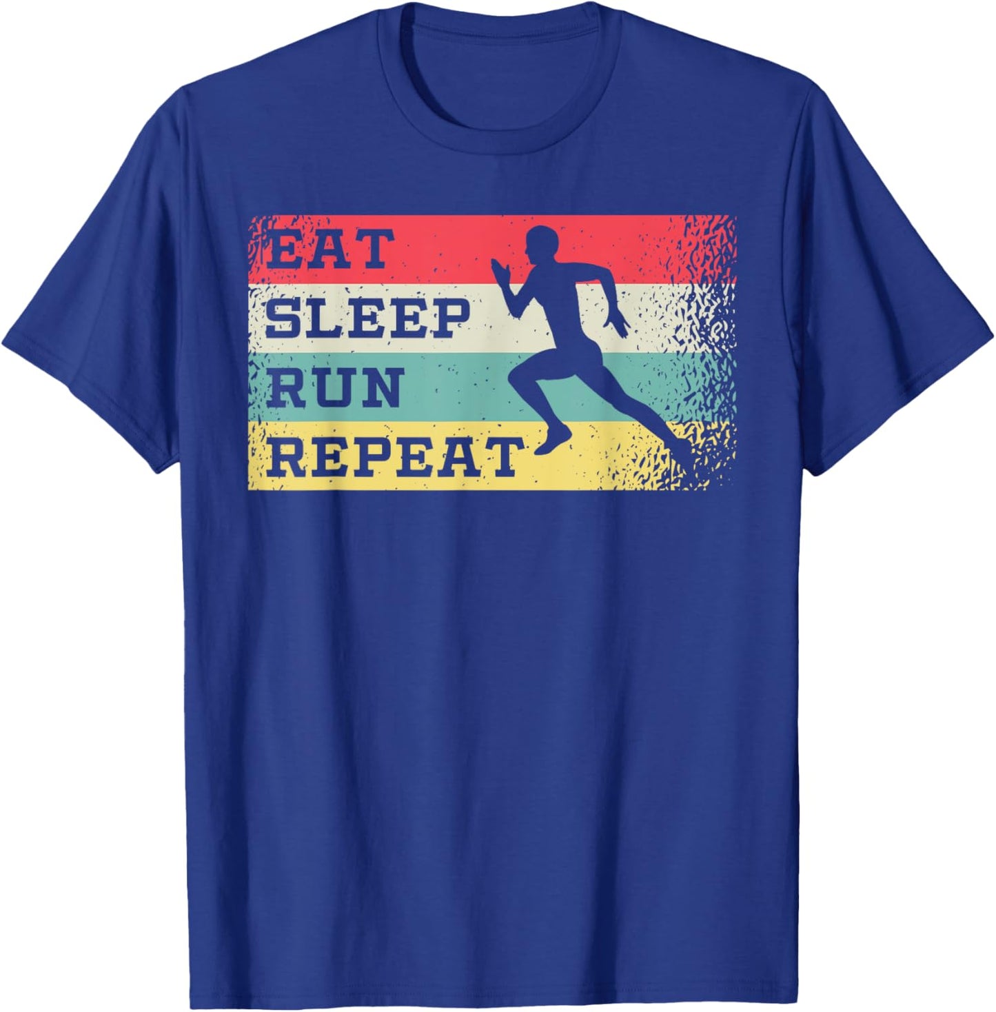 Eat Sleep Run Repeat Retro Vintage Funny Running Runner T-Shirt - T-Shirt | Royal