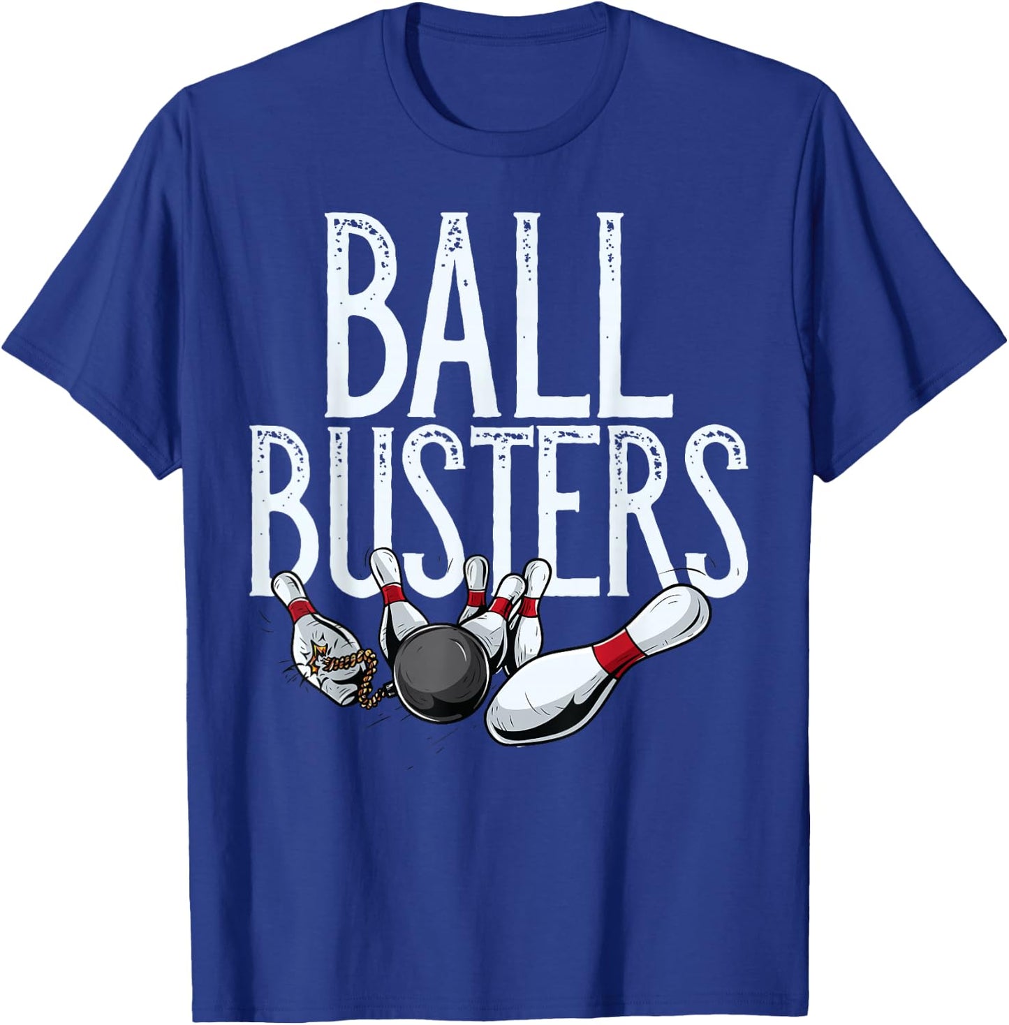 Ball Busters Bowling, Couples Matching Bowling T-Shirt - T-Shirt | Royal