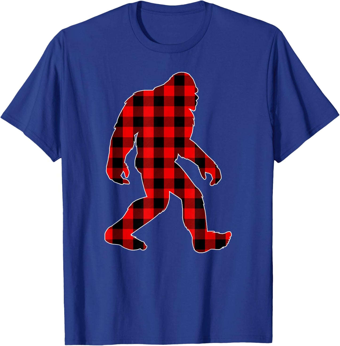 Bigfoot Buffalo Plaid Christmas Family Matching T-Shirt - T-Shirt | Royal