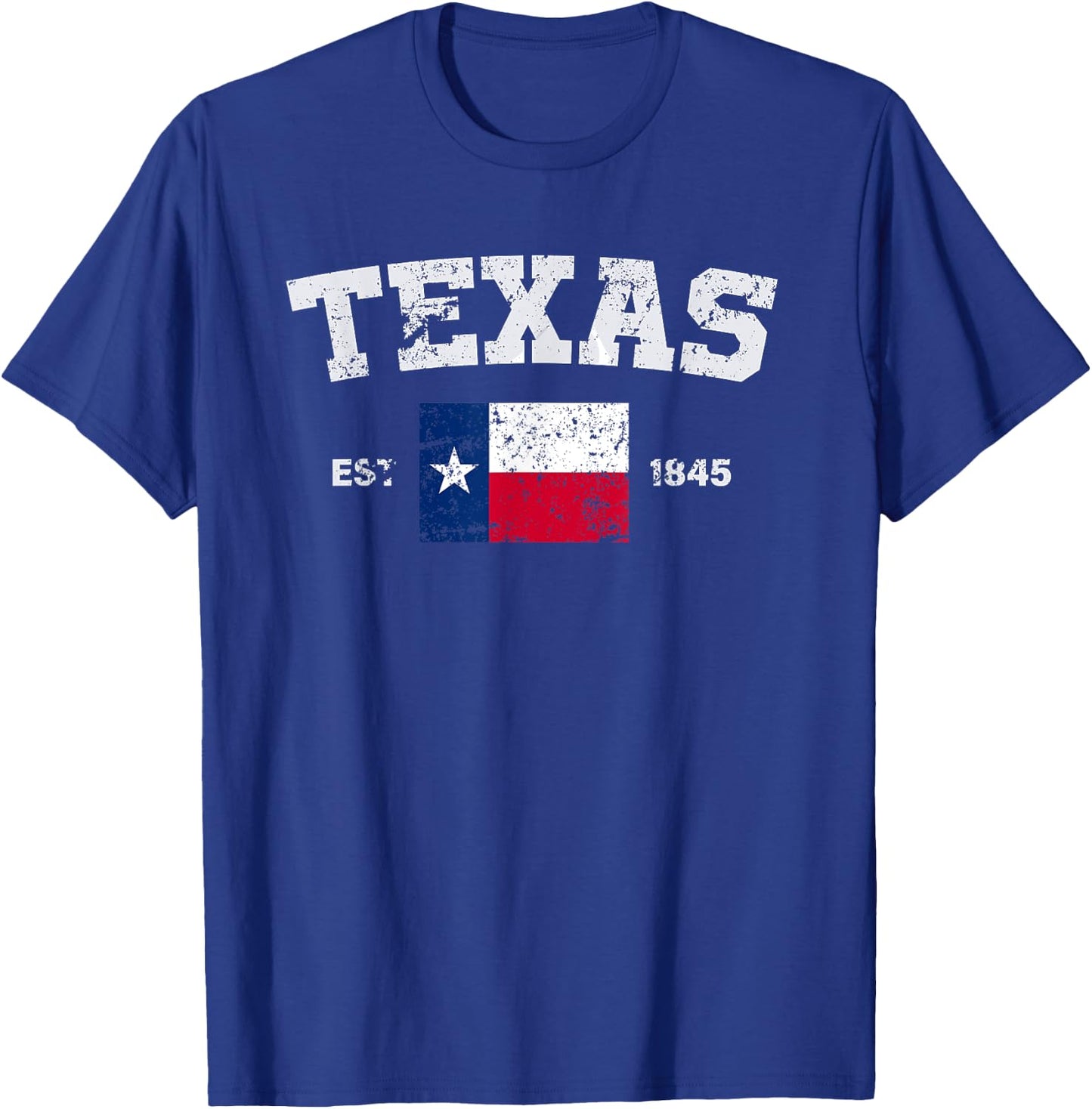 Texas Est. 1845 Texas Flag Cool Vintage Texan Tx Men Women T-Shirt - T-Shirt | Royal