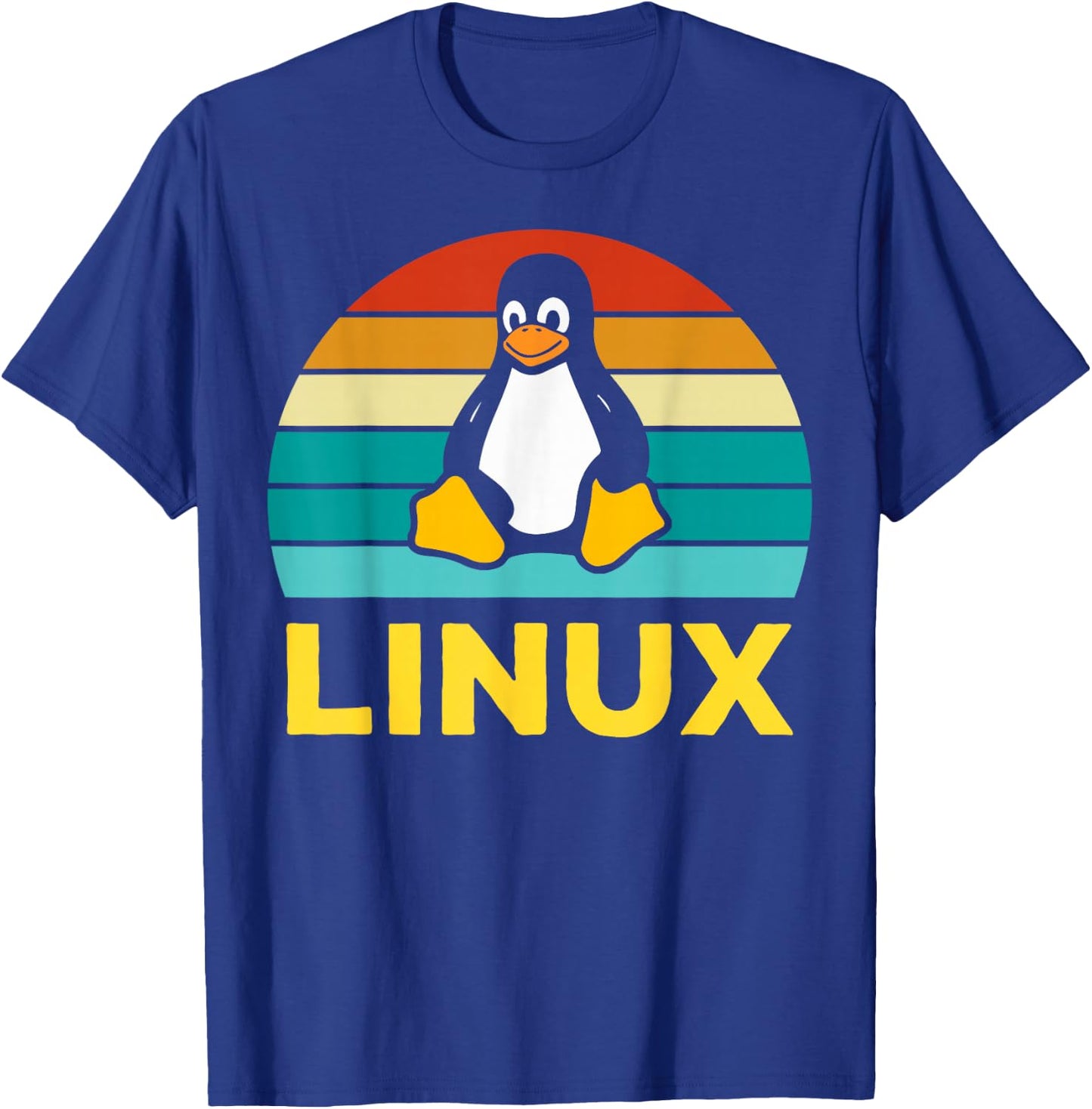 Linux Retro Vintage Penguin Geek Operating System Nerd T-Shirt - T-Shirt | Royal