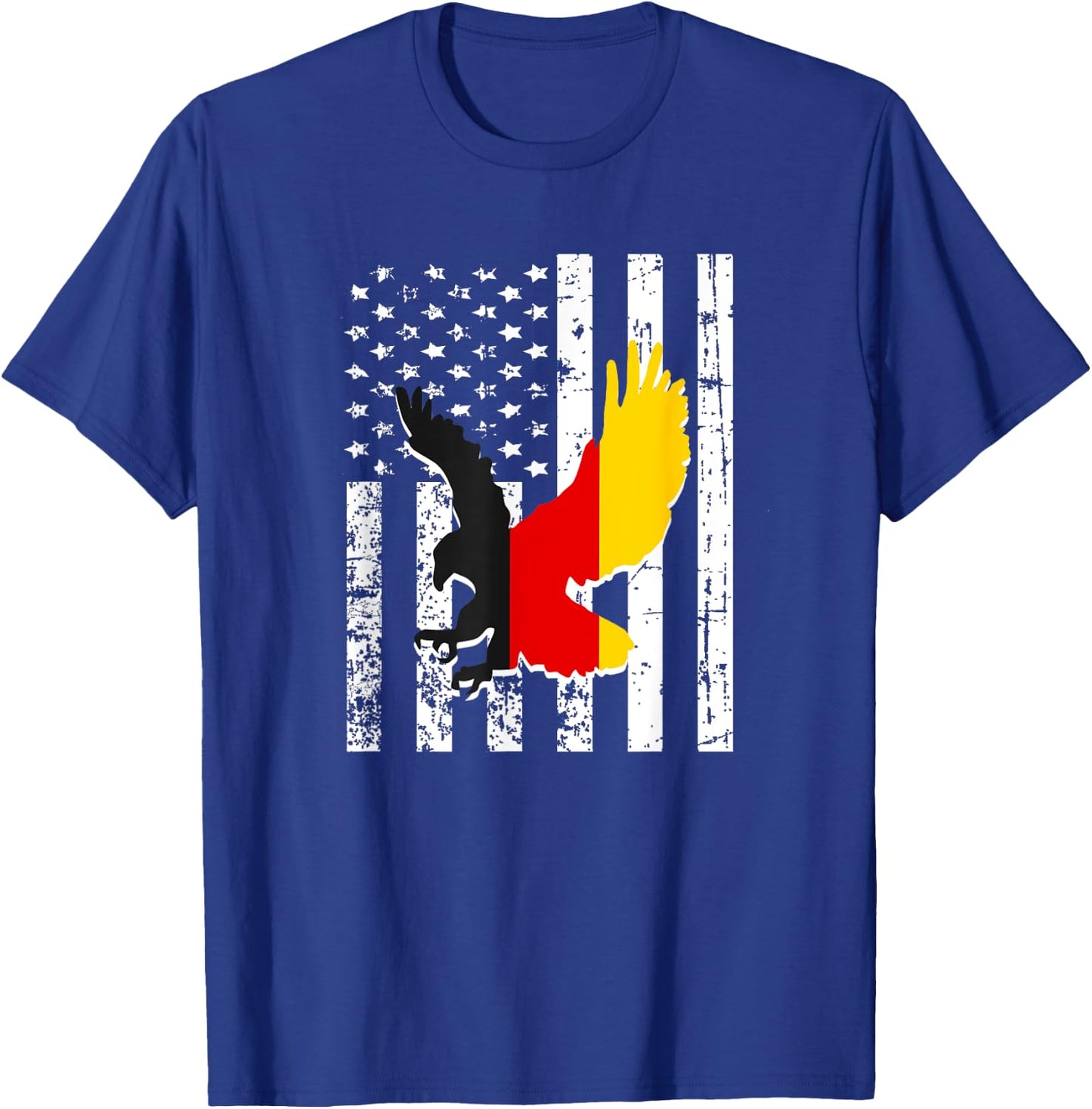 German Flag Eagle Vintage American Flag T-Shirt - T-Shirt | Royal