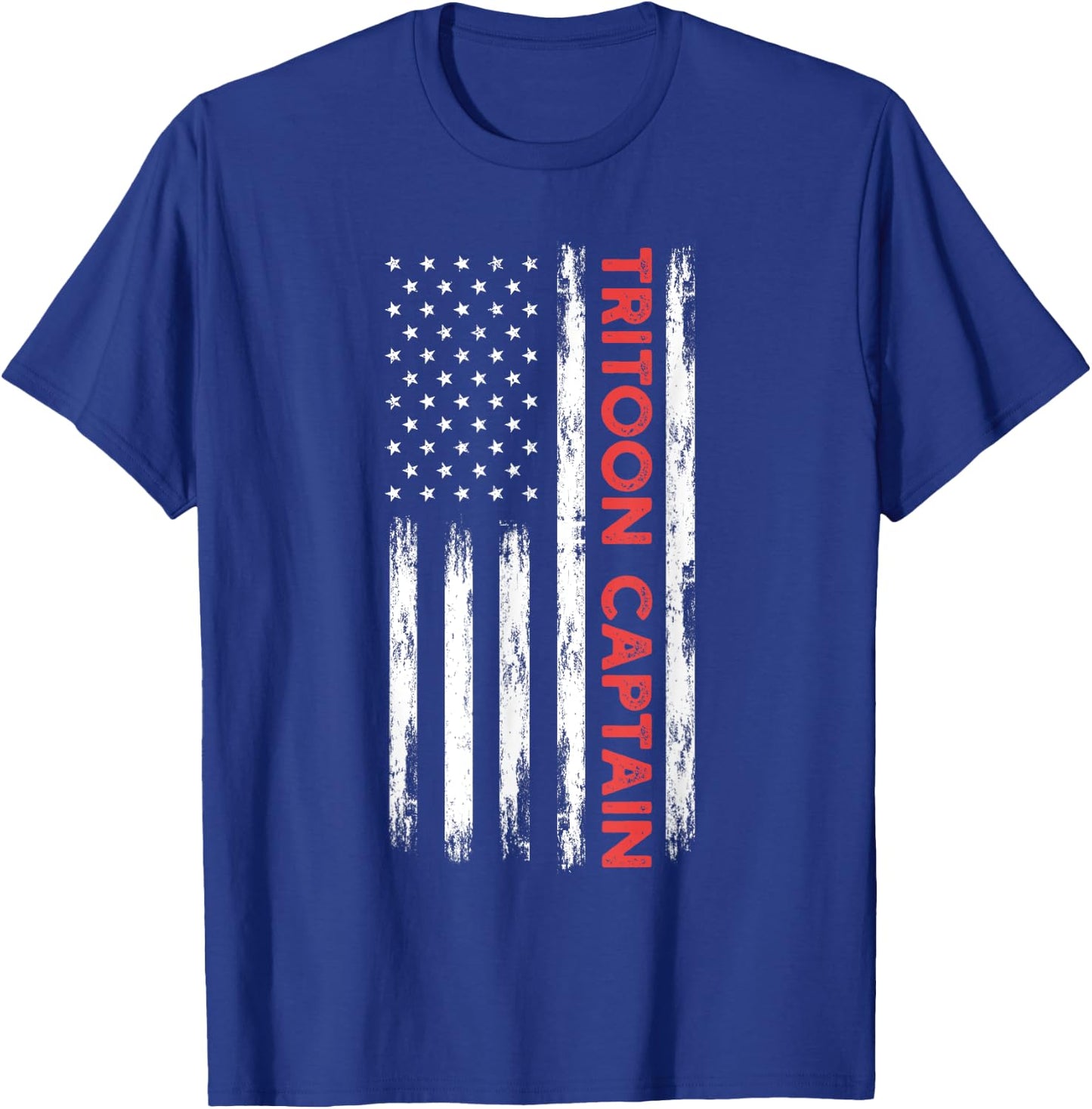 Tritoon Captain Patriotic Boat Captain And Boating Lover T-Shirt - T-Shirt | Royal