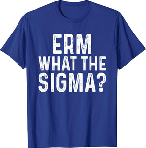 Erm What The Sigma Funny Meme Brainrot Nerd Humor T-Shirt - T-Shirt | Royal