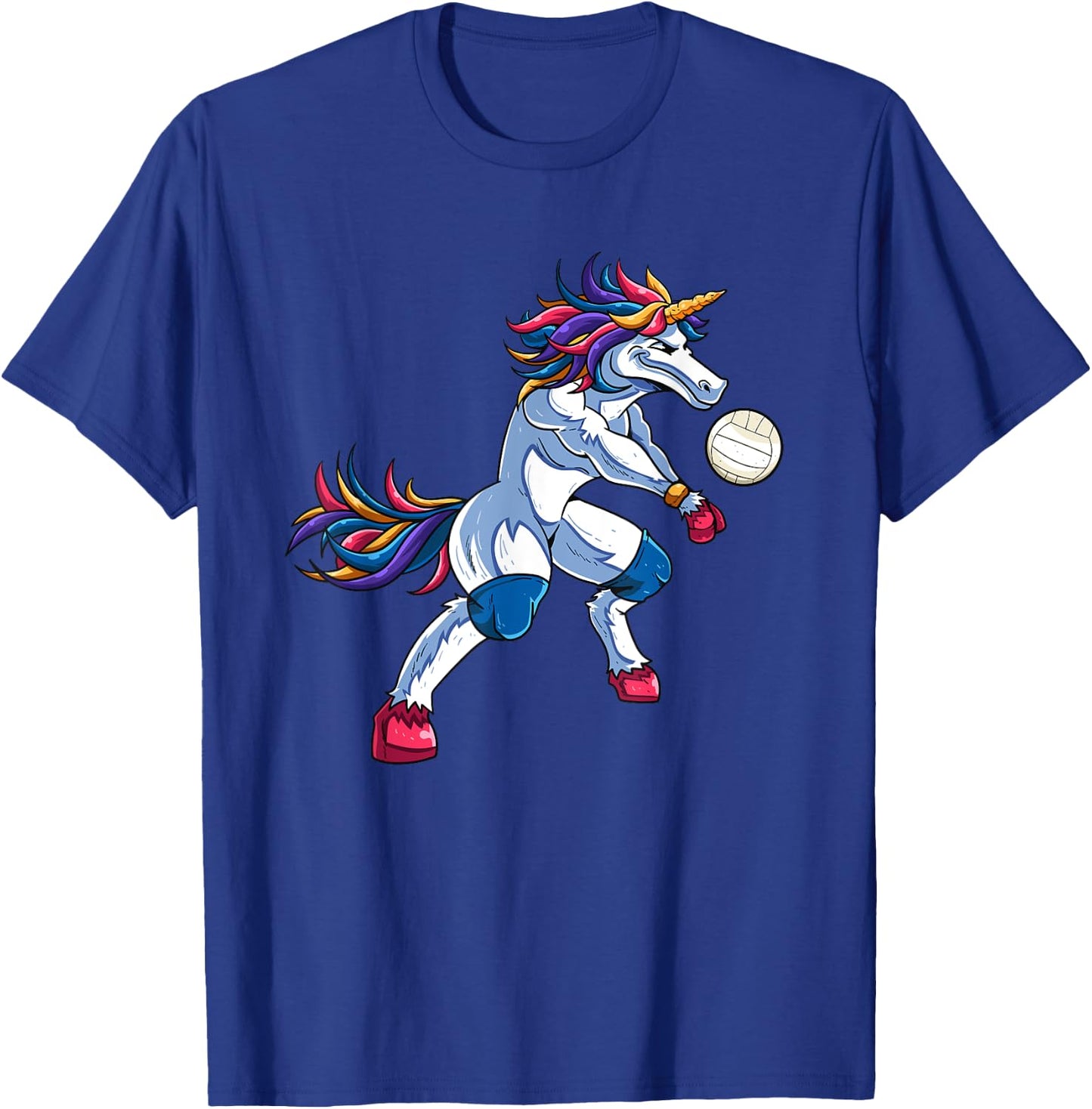 Funny Unicorn Volleyball Mine Rally Beach Player Coach Gifts Men Women T-Shirt - T-Shirt | Royal