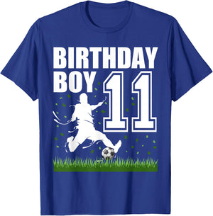 11 Year Old Soccer Birthday Party Theme 11th Gift Boy T-Shirt - T-Shirt | Royal