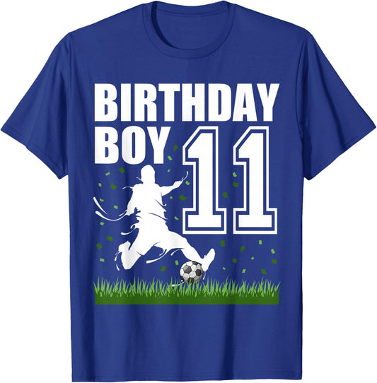 11 Year Old Soccer Birthday Party Theme 11th Gift Boy T-Shirt - T-Shirt | Royal