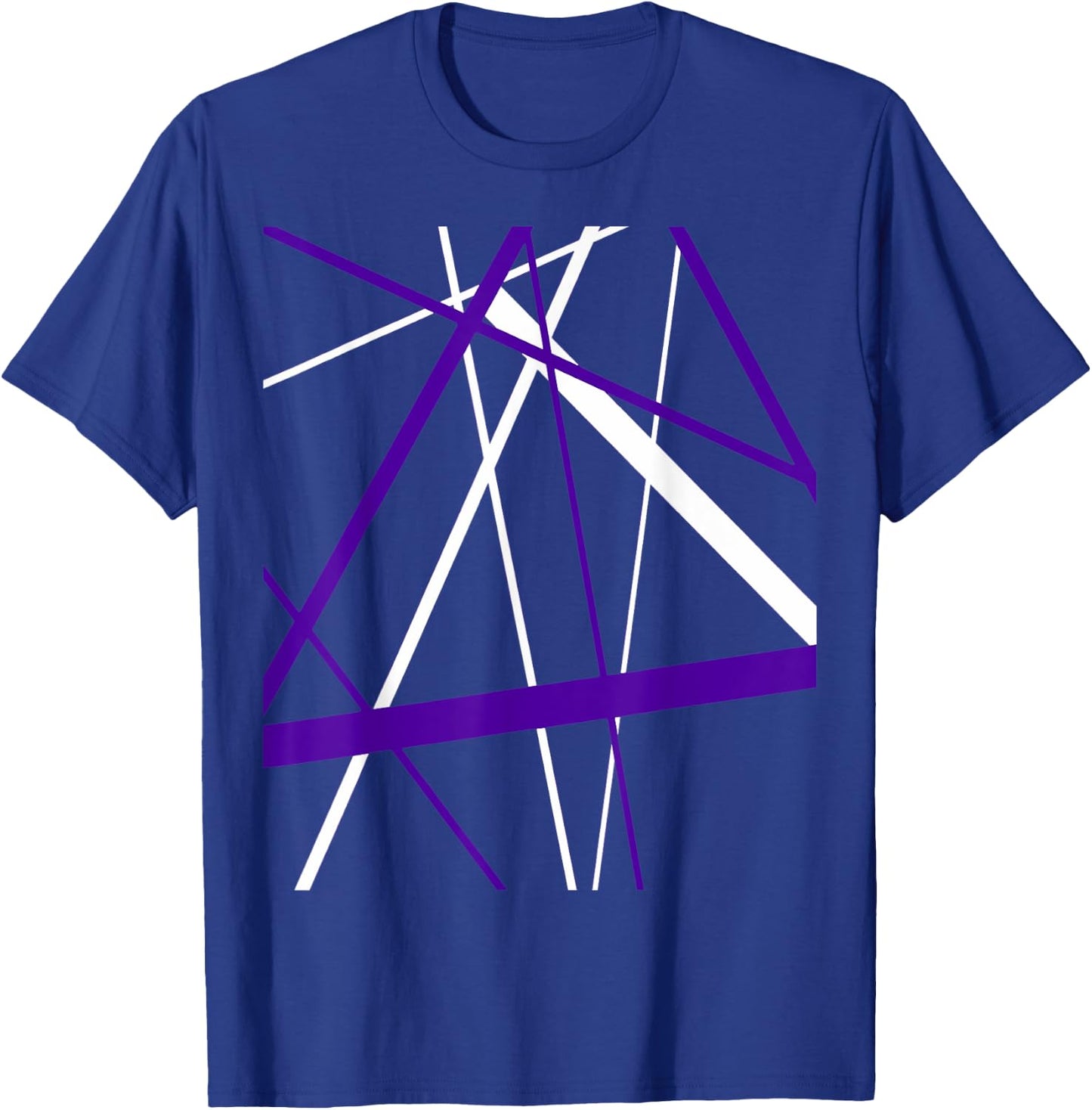 Seamless Abstract White and Lilac Strips Cut Out Pattern T-Shirt - T-Shirt | Royal