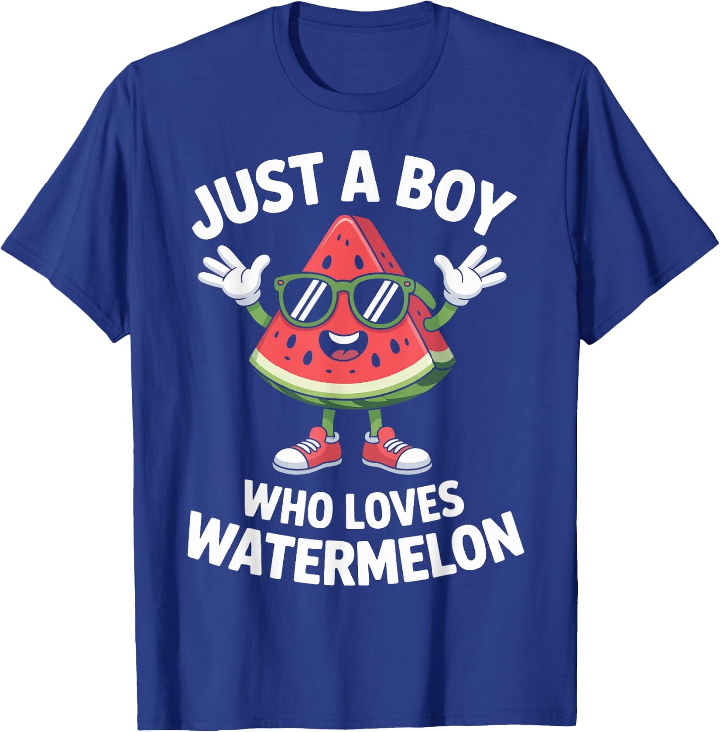 Just a Boy Who Loves Watermelon Funny Summer Fruit T-Shirt - T-Shirt | Royal