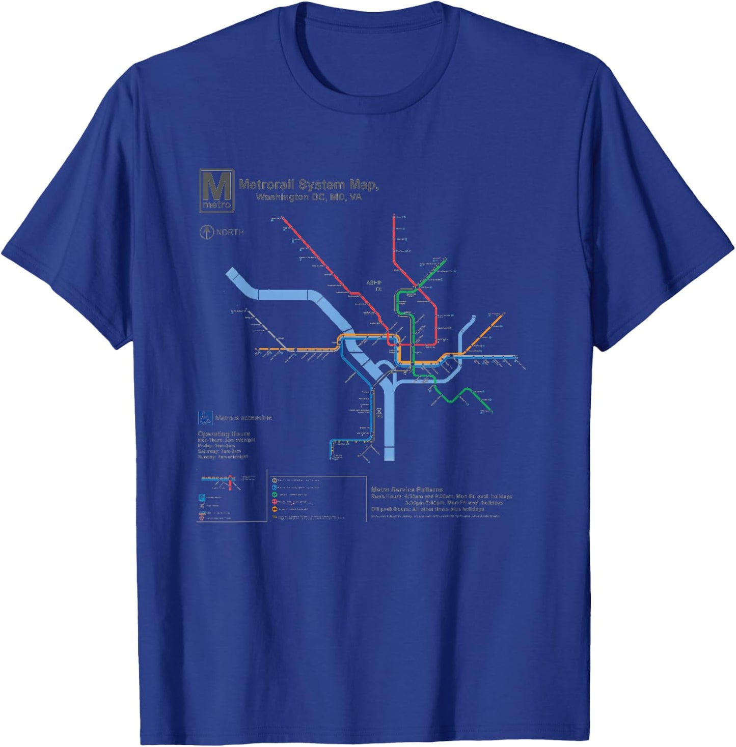 Metro Map Washington DC T-Shirt - T-Shirt | Royal