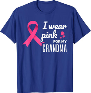 I Wear Pink For My Grandma - Breast Cancer Awareness T-Shirt - T-Shirt | Royal