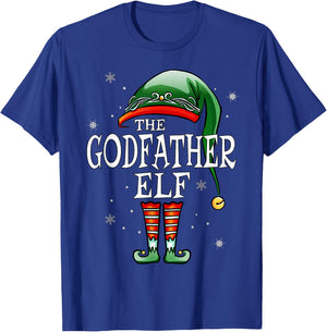 Matching Family Funny The Godfather Elf Christmas T-Shirt - T-Shirt | Royal