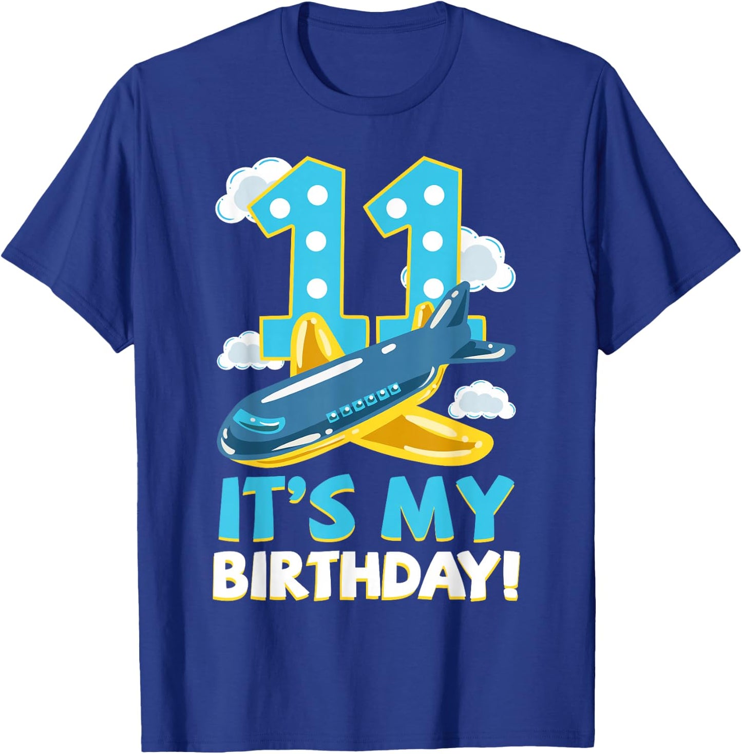 Pilot 11th Birthday Party Aviator Airplane Flight Officer T-Shirt - T-Shirt | Royal