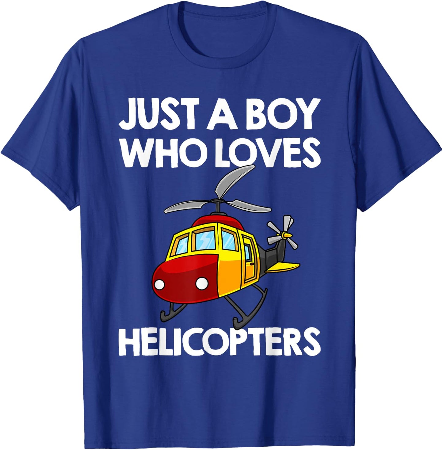 Funny Helicopter Gift Boys Toddler Kids Men Pilot Aviator T-Shirt - T-Shirt | Royal