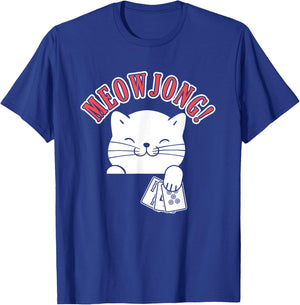 Mahjong Cat Player China Board Game Mah-Jongg Solitaire Men Women T-Shirt - T-Shirt | Royal