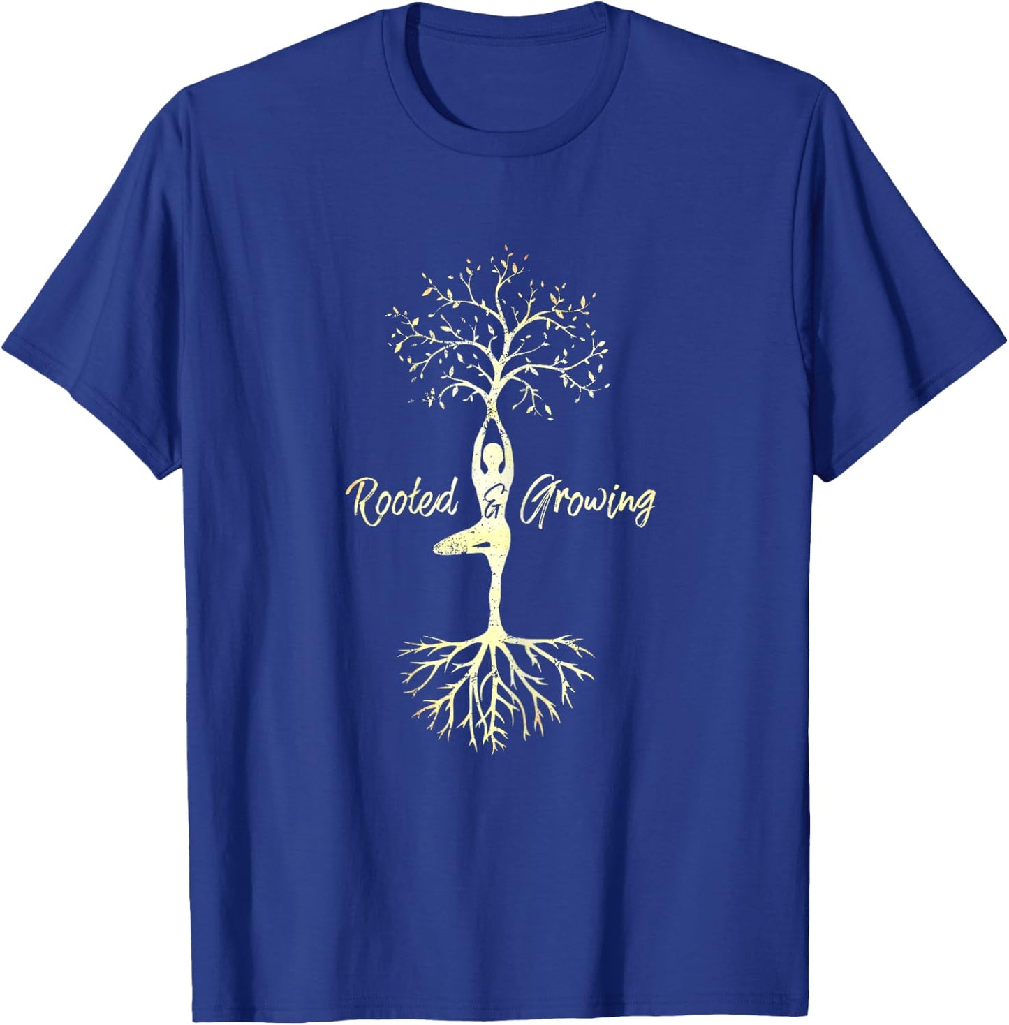 Equanimity Yoga Women's Yoga Tree Of Life With Sayings Vriksasana Hatha Pose T-Shirt - T-Shirt | Royal