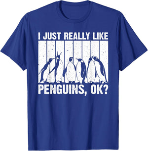 Cool Penguin Art Women Kids Bird Penguin Lovers T-Shirt - T-Shirt | Royal