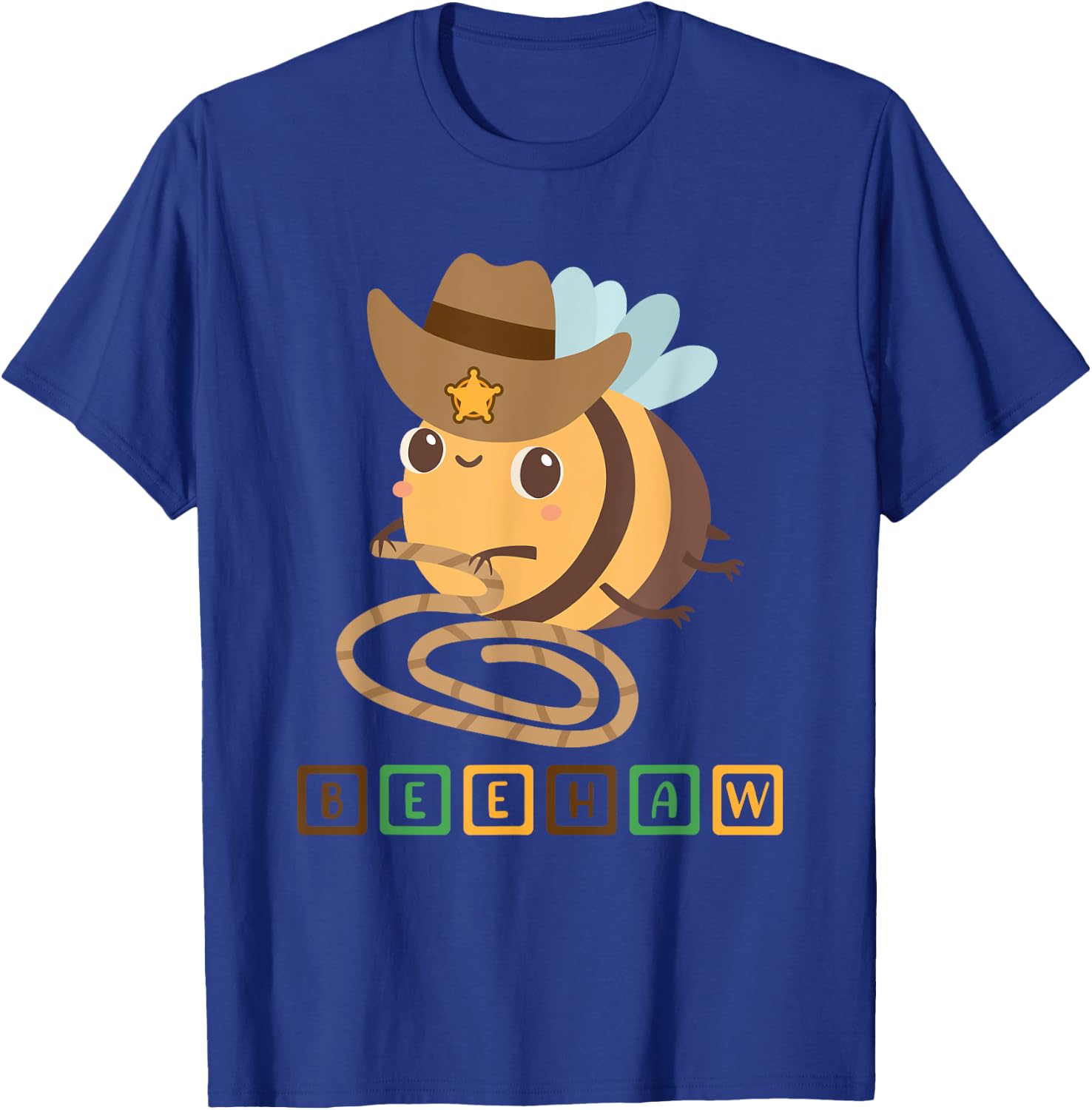 Funny Beehaw Cowboy Bee Lover Western Country Cowgirl Design T-Shirt - T-Shirt | Royal